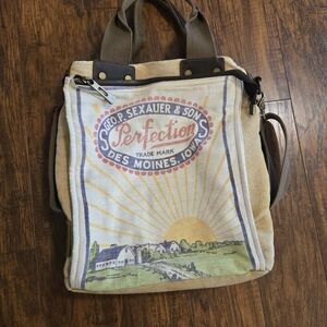 Perfection Canvas Tote Bag - Tan and Brown